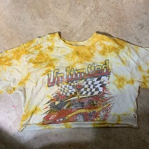 Garage cropped yellow shirt